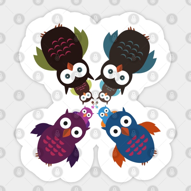 Owl Crowd Sticker by adamzworld